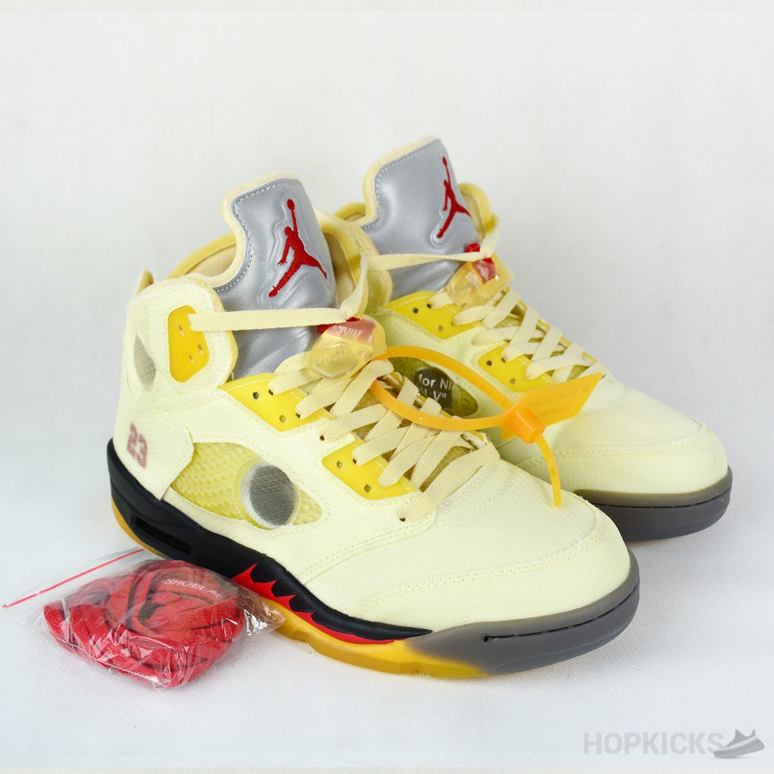 jordan 5 fire red off white